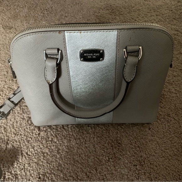 Michael Kors Medium Size Stripe Color Block Crossbody Purse Satchel Bag - Picture 3 of 9